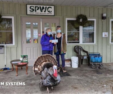 Community Outreach- making a donation to sandy pines wildlife center