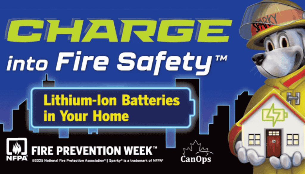 Fire Prevention banner featuring Sparky the Fire dog